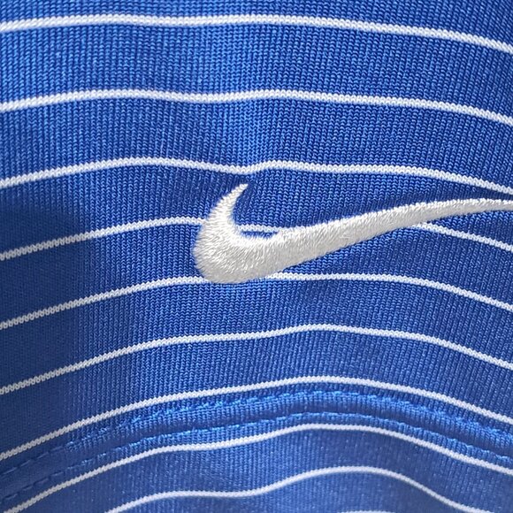 Nike Golf Polo Shirt womens XL Blue Stripe Collared Tour Performance Dri Fit - Picture 5 of 9